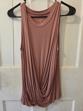 LOFT Draped Sleeveless Tank Top - Dusty Rose Blush
